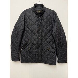 Barbour Flyweight Chelsea Quilted Jacket Mens Size XS Black Red Vintage